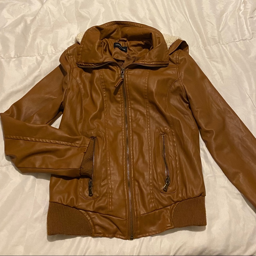 NEW LOOK Small Brown Faux Leather jacket